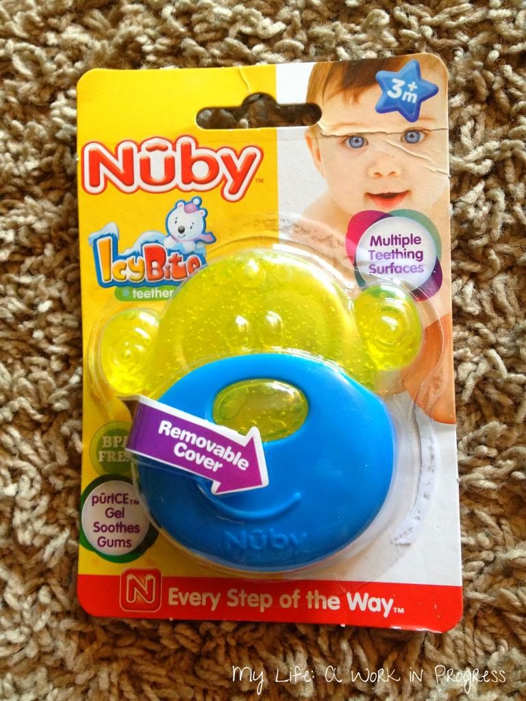 Nuby's IcyBite animal teether features a removable cover. Find out more on My Life: A Work in Progress