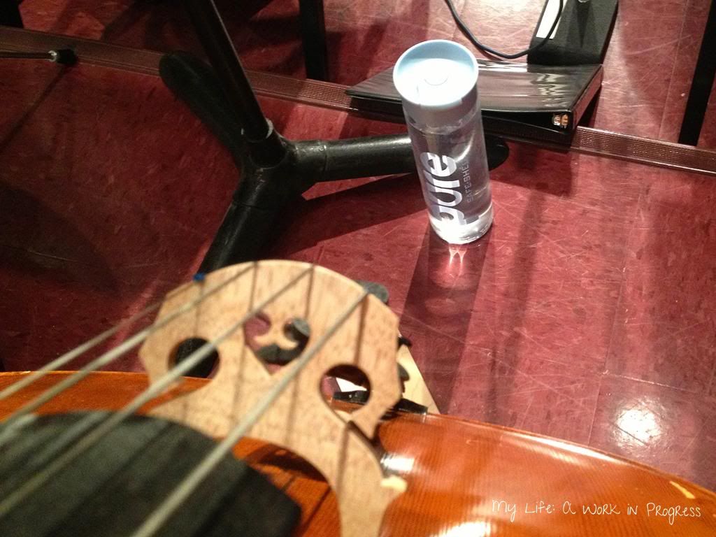 PURE glass bottle at orchestra rehearsal- My Life: A Work in Progress