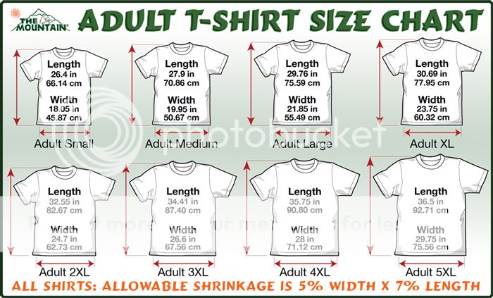 5xl Shirt Size Chart