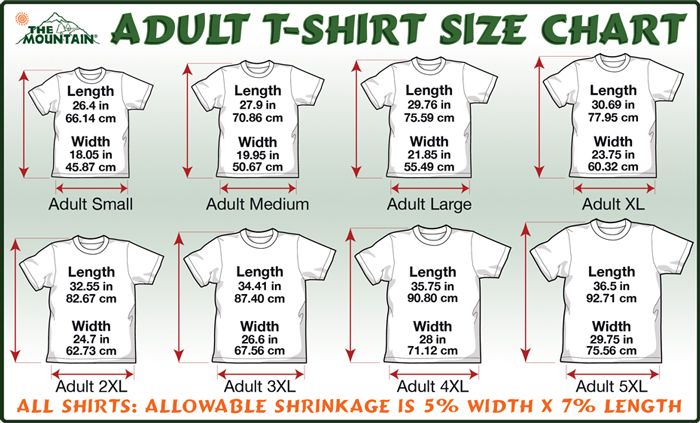 5xl Shirt Size Chart