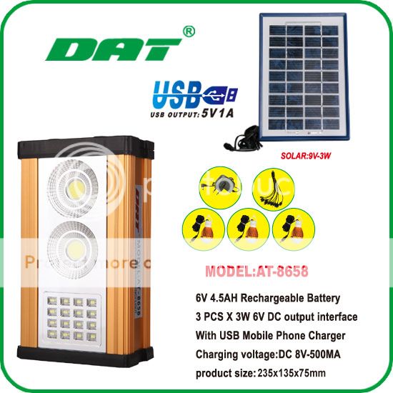 Dat Solar 10w Home System Kit Market Outdoor Light Phone Usb